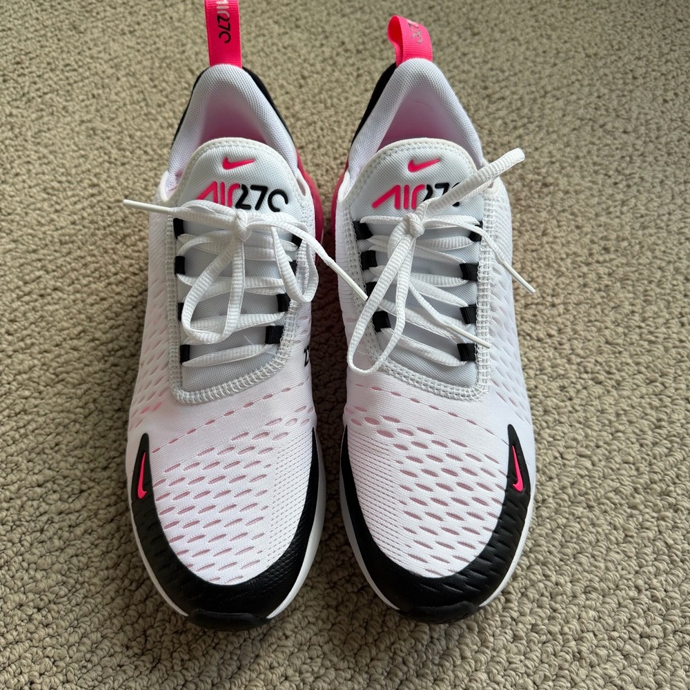 Nike Air Max 270 White with Pink and Black Accents - Picture 2 of 8